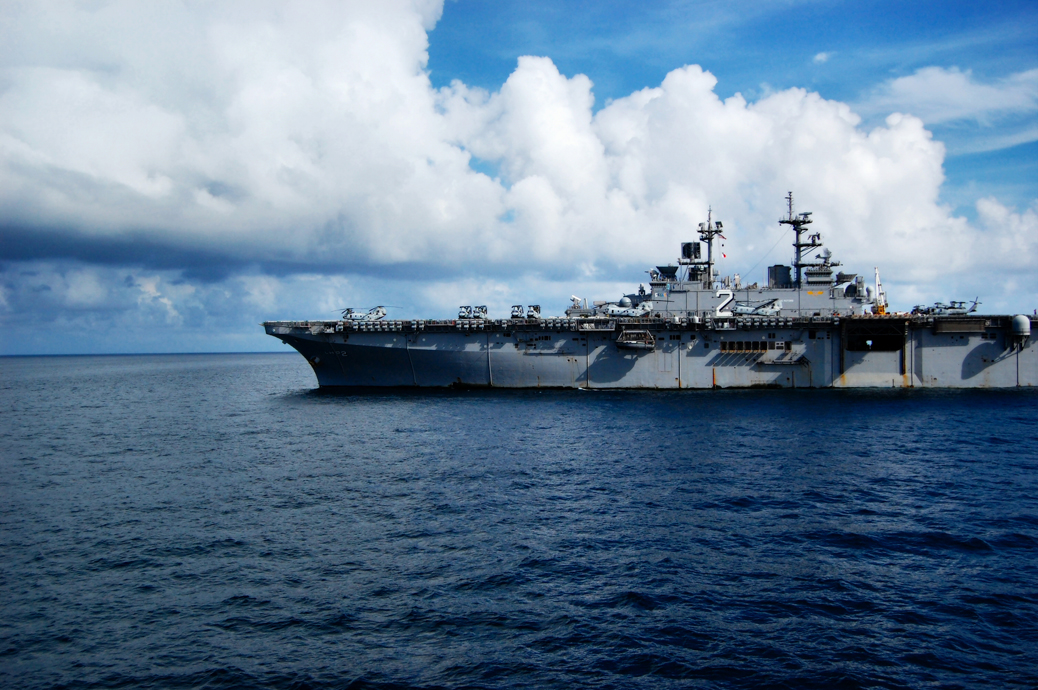 "The USS Essex in the Andaman Sea" by Jayel Aheram. The USS Essex is much nicer than the Mighty J (USS Juneau). June 3, 2008. The Andaman Sea.